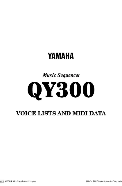 yamaha雅马哈QY300 Voice Lists and MIDI Data